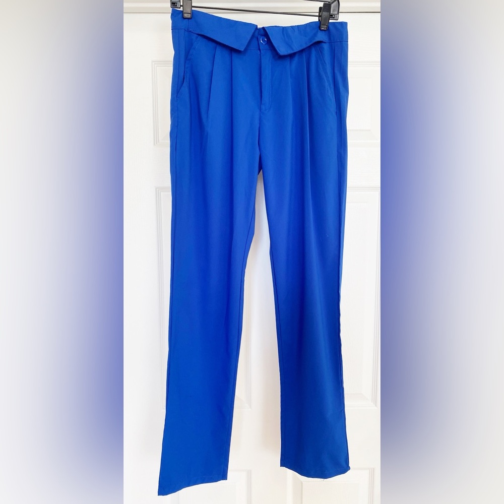 NWOT Red Queen Bright Royal Blue Straight-Leg Lightweight Pants in Size Large